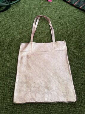 Madewell Metallic Pink Metallic Leather Tote